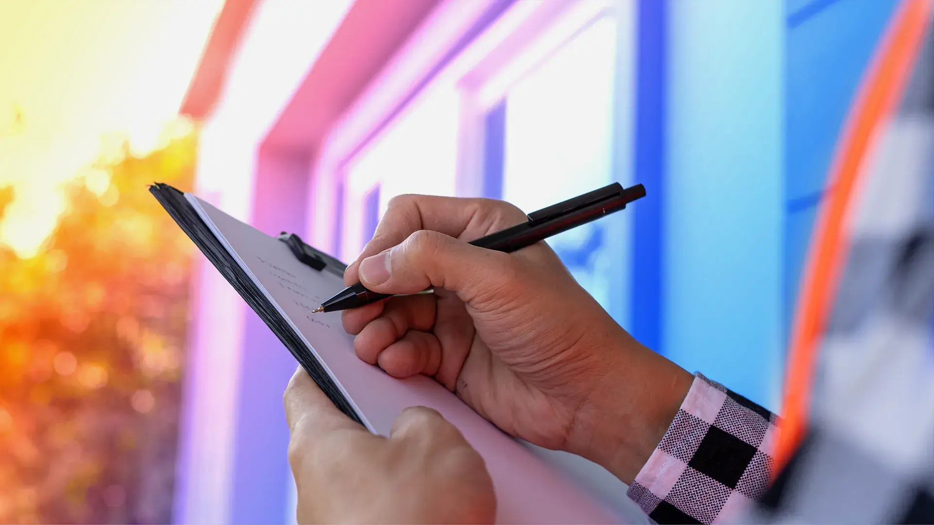 Person with a checklist and a pen