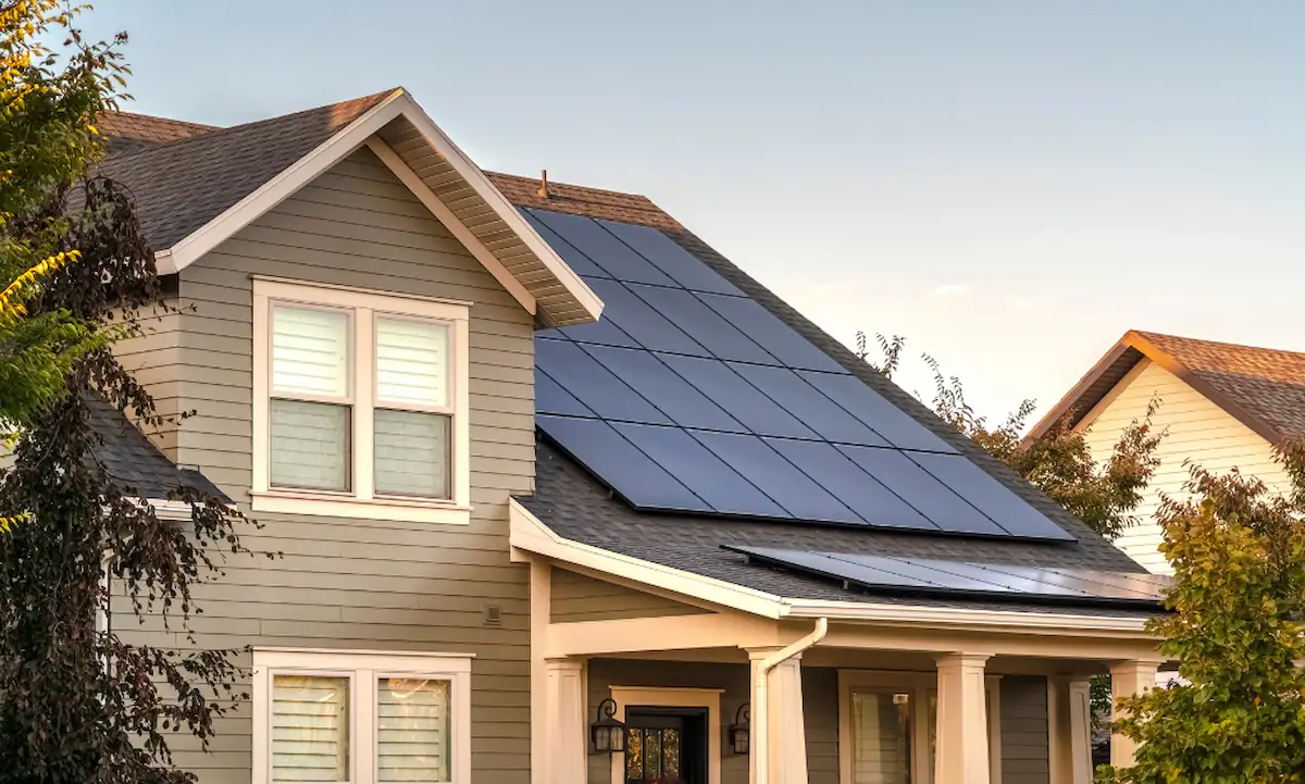 Solar panels on a house