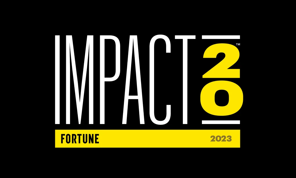 Fortune Impact 20 award logo, 2023.